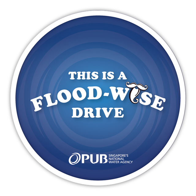 Front of Flood-Wise Drive car decal